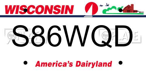 S86WQD Wisconsin License Plate