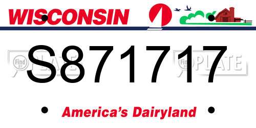 S871717 Wisconsin License Plate