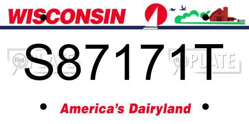 S87171T Wisconsin License Plate