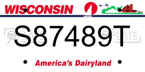 S87489T Wisconsin License Plate
