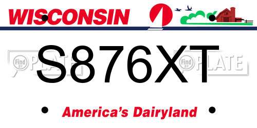 S876XT Wisconsin License Plate