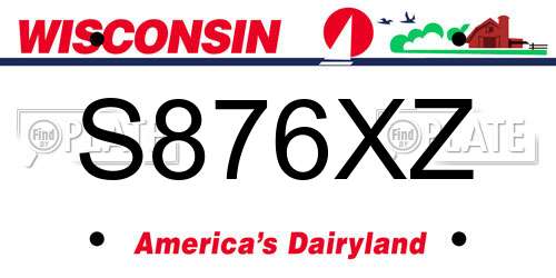 S876XZ Wisconsin License Plate