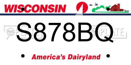 S878BQ Wisconsin License Plate
