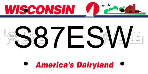 S87ESW Wisconsin License Plate