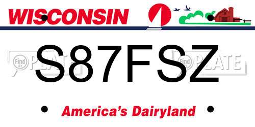 S87FSZ Wisconsin License Plate