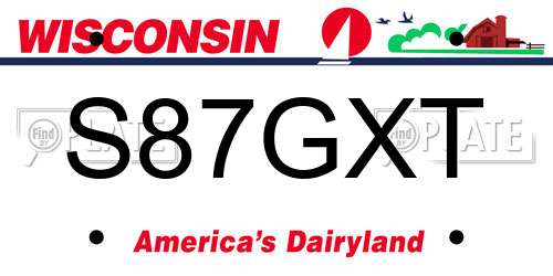 S87GXT Wisconsin License Plate