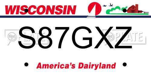 S87GXZ Wisconsin License Plate