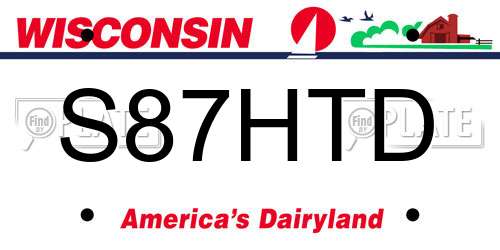 S87HTD Wisconsin License Plate