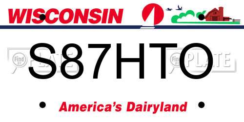S87HTO Wisconsin License Plate