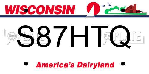 S87HTQ Wisconsin License Plate