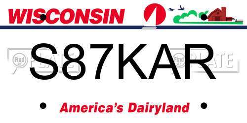 S87KAR Wisconsin License Plate