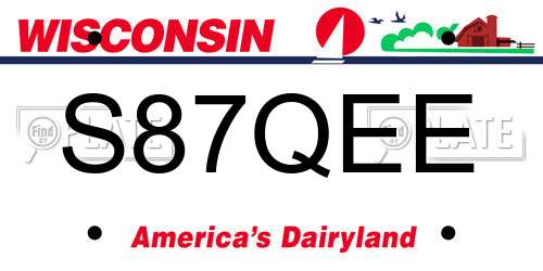 S87QEE Wisconsin License Plate