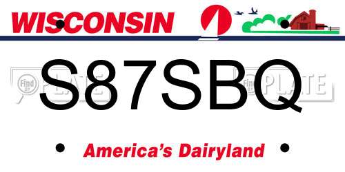 S87SBQ Wisconsin License Plate