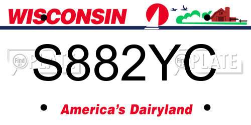 S882YC Wisconsin License Plate