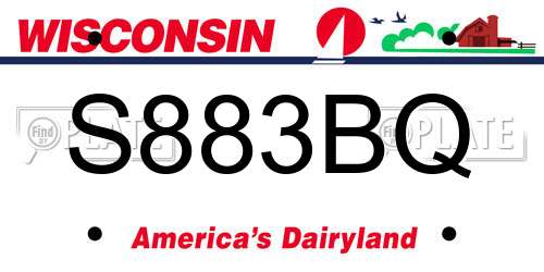 S883BQ Wisconsin License Plate