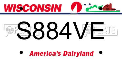 S884VE Wisconsin License Plate