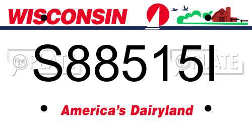 S88515I Wisconsin License Plate