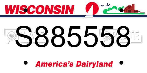 S885558 Wisconsin License Plate