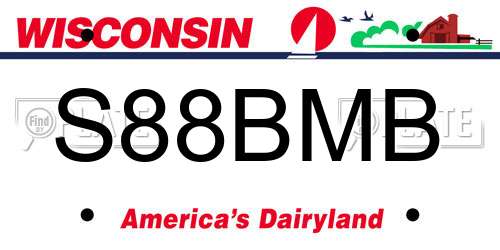 S88BMB Wisconsin License Plate
