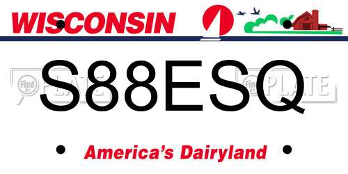 S88ESQ Wisconsin License Plate