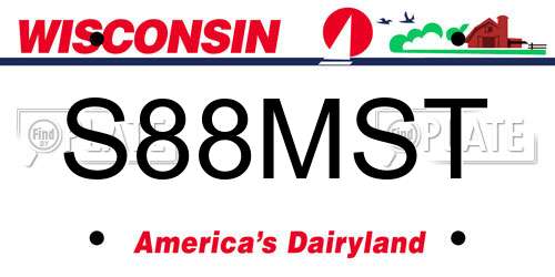 S88MST Wisconsin License Plate