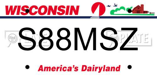 S88MSZ Wisconsin License Plate
