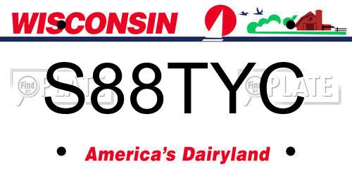 S88TYC Wisconsin License Plate