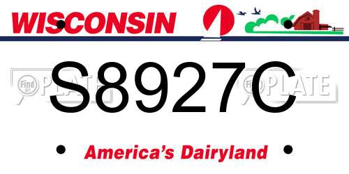 S8927C Wisconsin License Plate