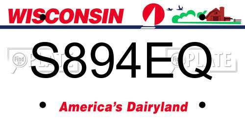 S894EQ Wisconsin License Plate