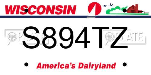 S894TZ Wisconsin License Plate