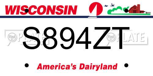 S894ZT Wisconsin License Plate