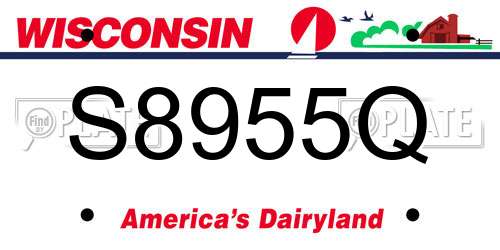S8955Q Wisconsin License Plate