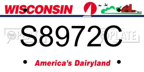 S8972C Wisconsin License Plate