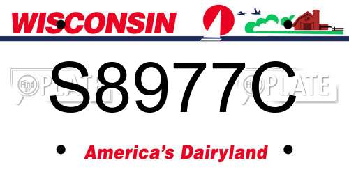S8977C Wisconsin License Plate