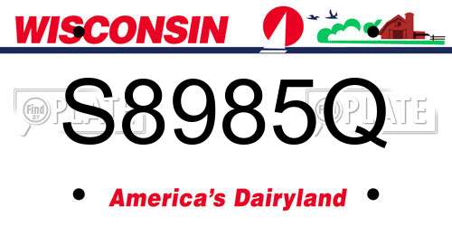 S8985Q Wisconsin License Plate