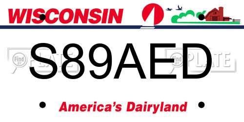 S89AED Wisconsin License Plate