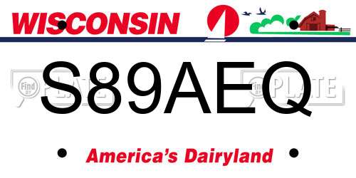 S89AEQ Wisconsin License Plate