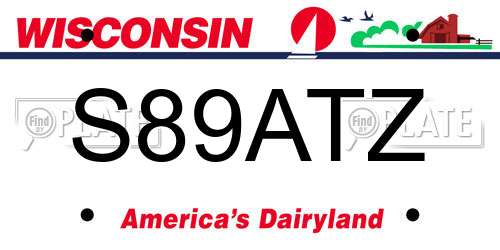 S89ATZ Wisconsin License Plate