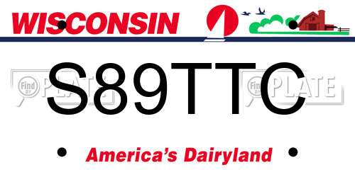 S89TTC Wisconsin License Plate
