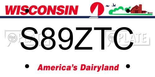 S89ZTC Wisconsin License Plate
