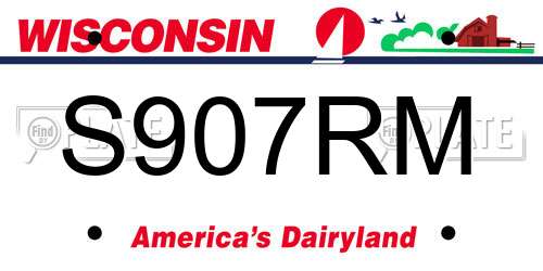 S907RM Wisconsin License Plate