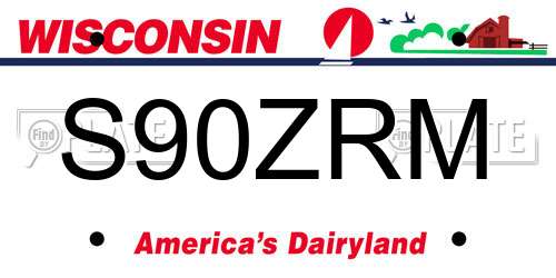 S90ZRM Wisconsin License Plate