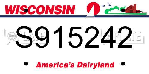 S915242 Wisconsin License Plate