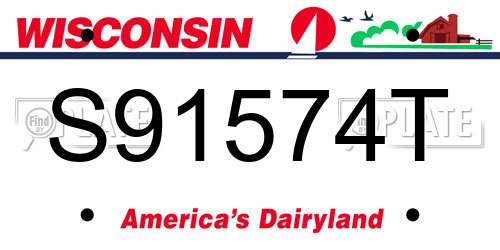 S91574T Wisconsin License Plate