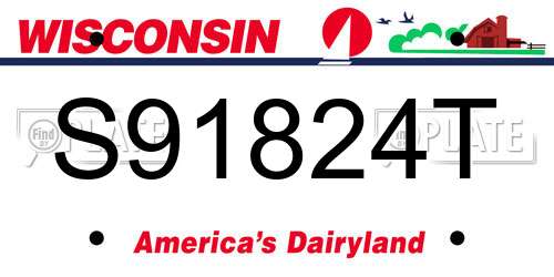S91824T Wisconsin License Plate