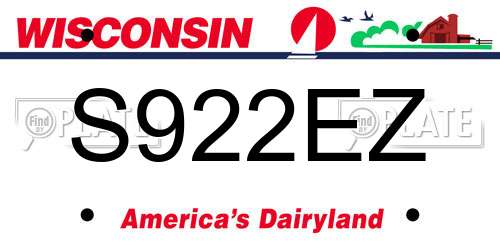 S922EZ Wisconsin License Plate