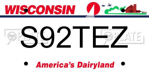 S92TEZ Wisconsin License Plate