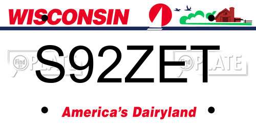 S92ZET Wisconsin License Plate