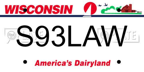 S93LAW Wisconsin License Plate