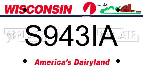 S943IA Wisconsin License Plate